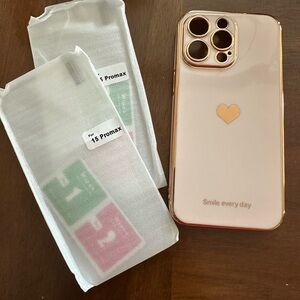 iPhone case 15 pro Max with 2 screen protectors